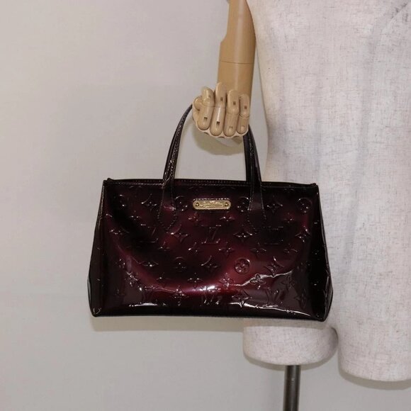 LOUIS VUITTON Monogram Vernis Wilshire PM Hand Bag Amarante - Picture 1 of 15